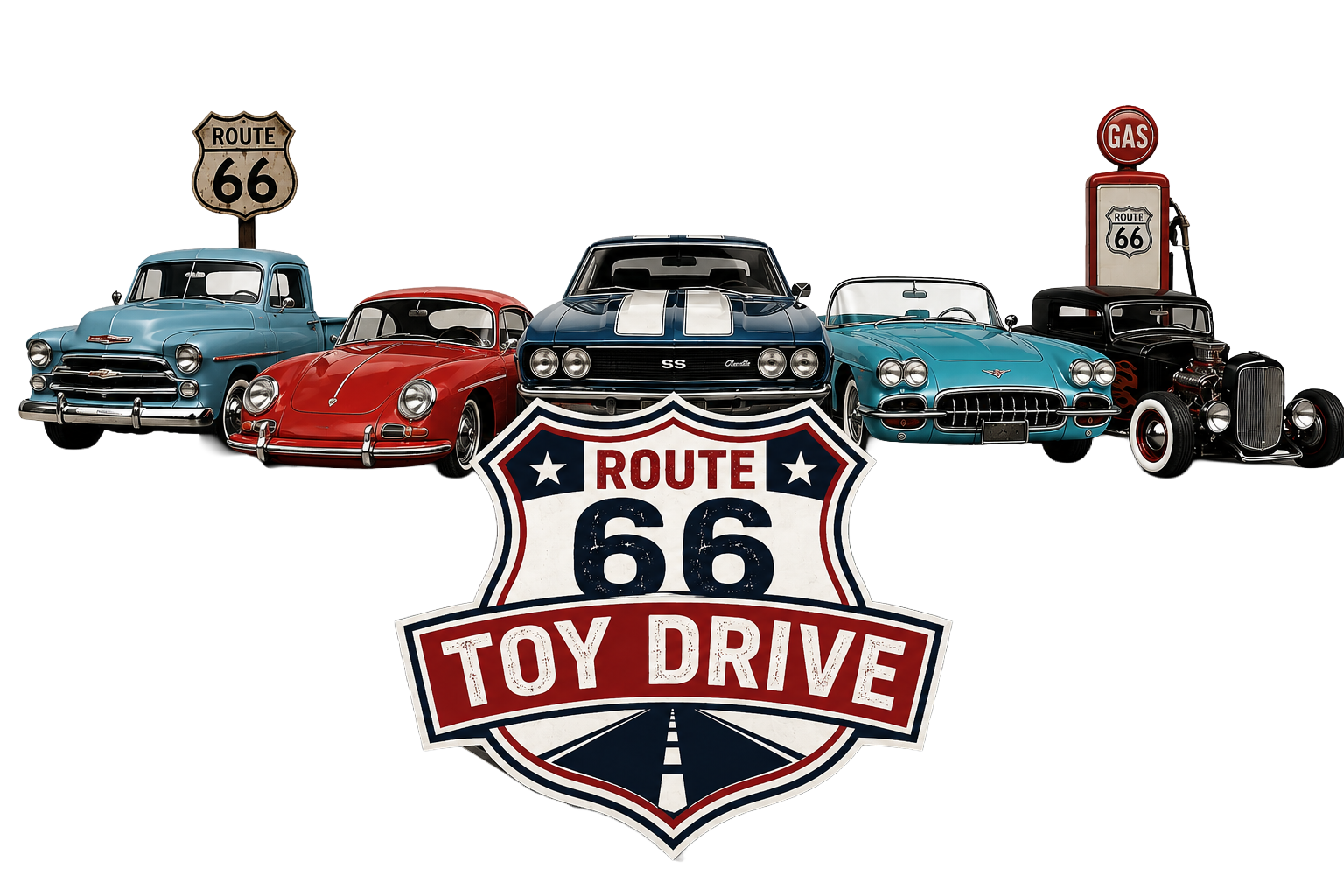 Line of Vintage Cars